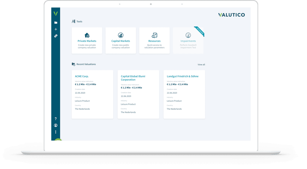 Valutico auf dem MacBook